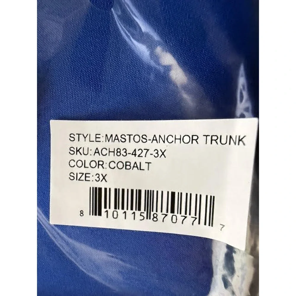 Fair Harbor Anchor Swim Trunks Cobalt Blue Lined Drawstring Size 3XL NEW